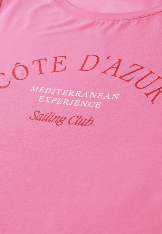 T-Shirt mit Rundhals und Wording