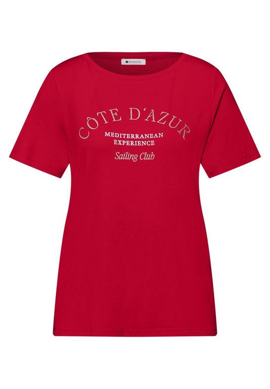 T-Shirt mit Rundhals und Wording