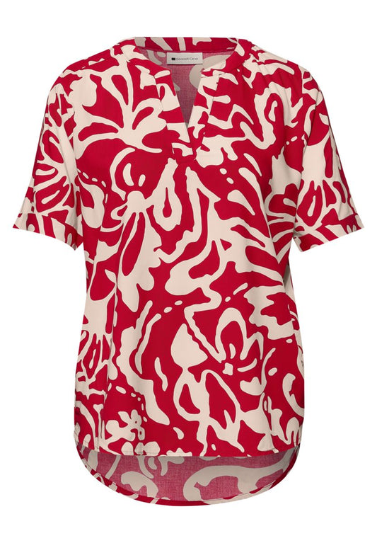 Kurzarm Bluse mit floralem Muster