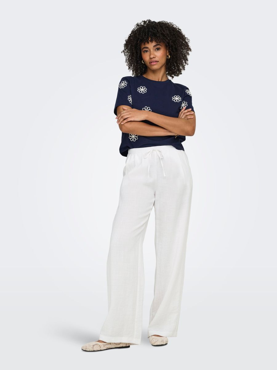 ONLITA MW LINEN LOOK WIDE PANT TLR