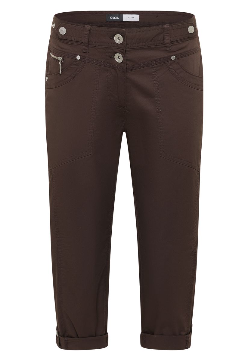 3/4 Mid Waist Casual Fit Hose mit Turn Up