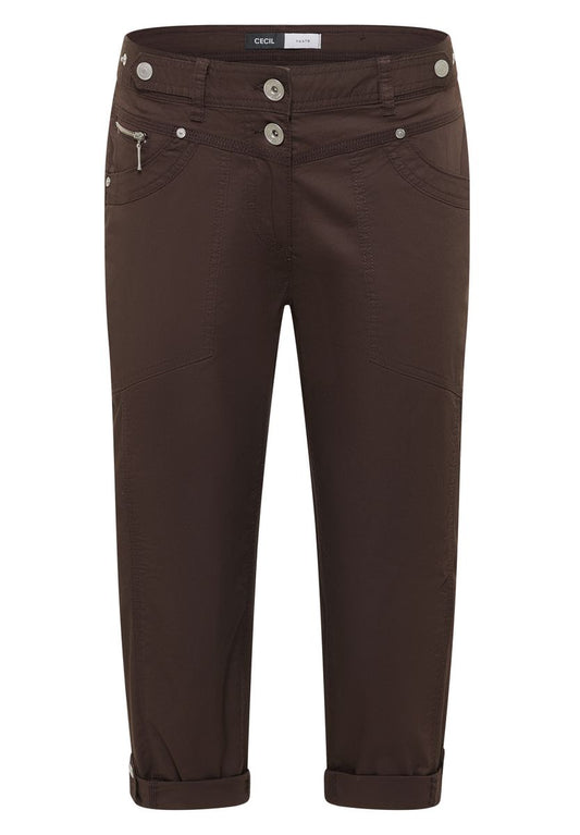 3/4 Mid Waist Casual Fit Hose mit Turn Up