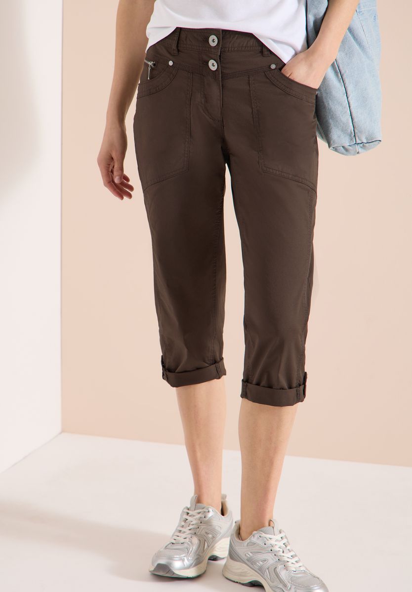 3/4 Mid Waist Casual Fit Hose mit Turn Up
