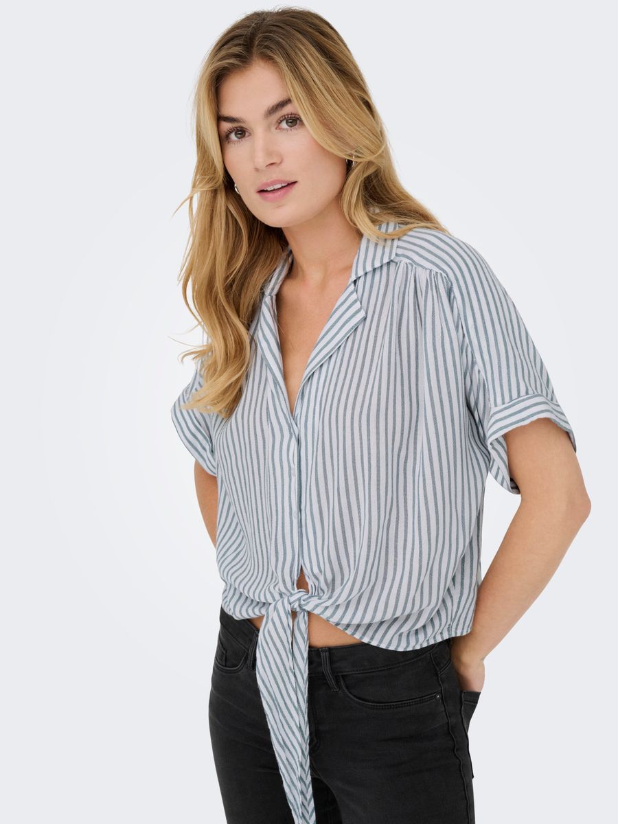 ONLPAULA LIFE S/S TIE SHIRT WVN NOOS
