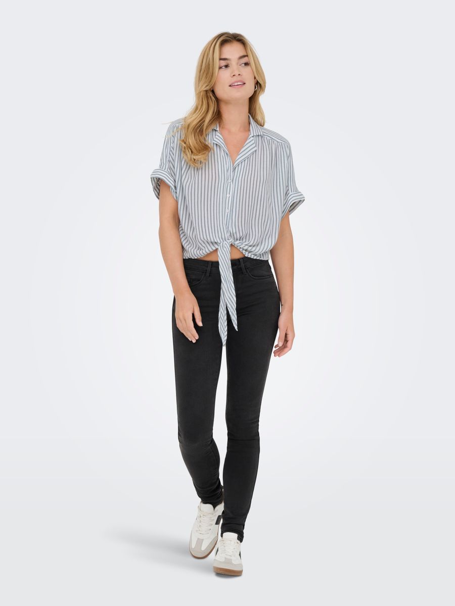 ONLPAULA LIFE S/S TIE SHIRT WVN NOOS