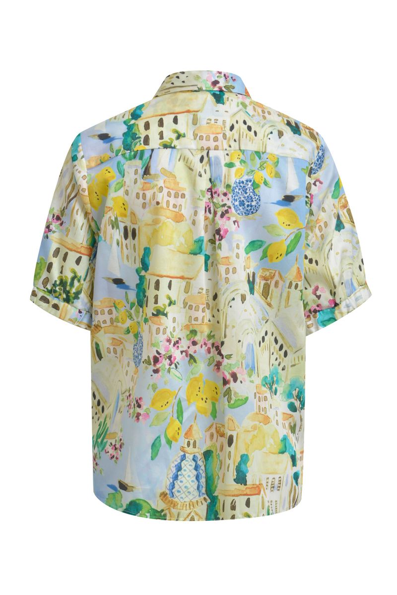 shirt blouse 1/2 sleeve w elastic cuff