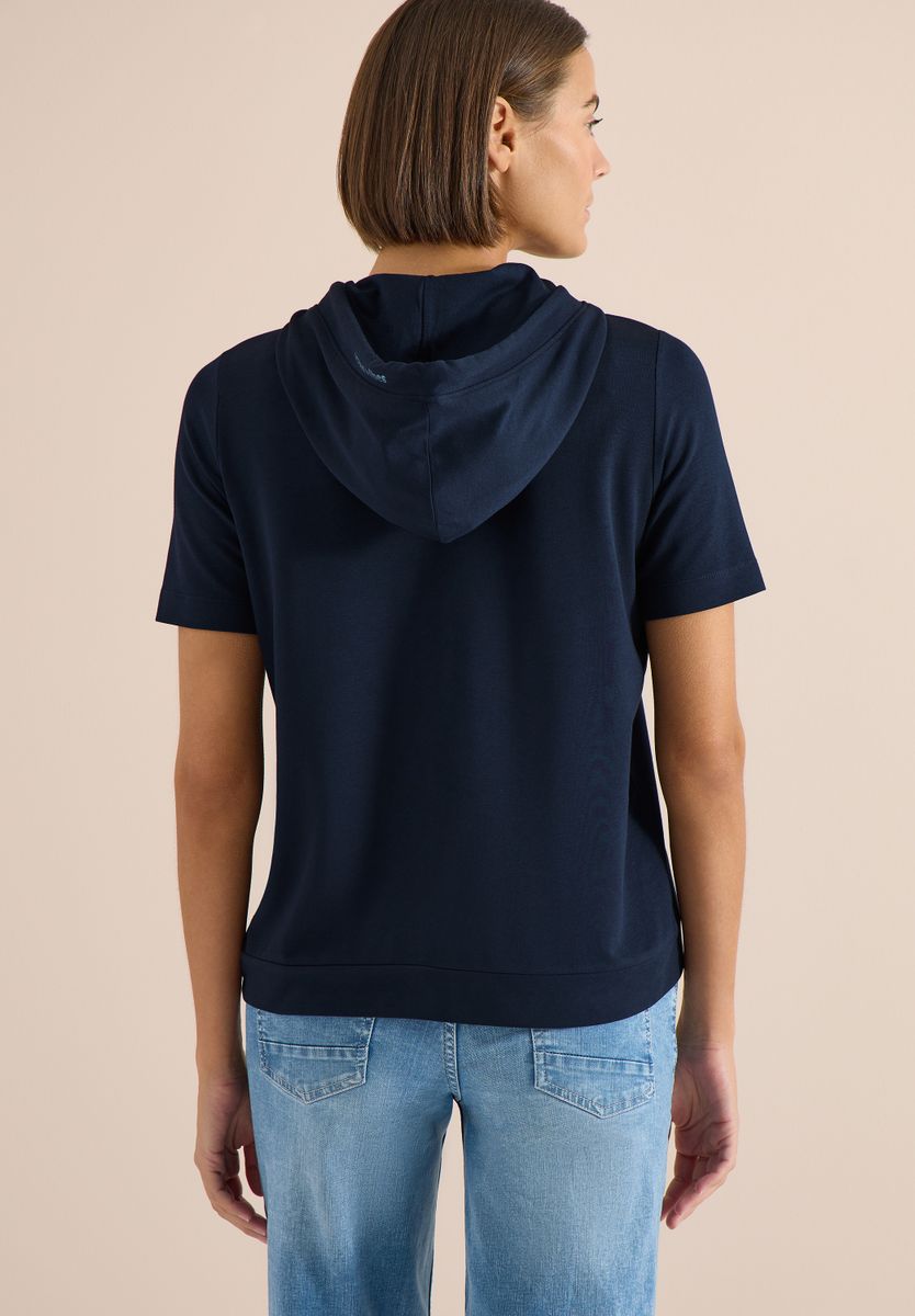 Kurzarm Shirt mit Kapuze und Wording