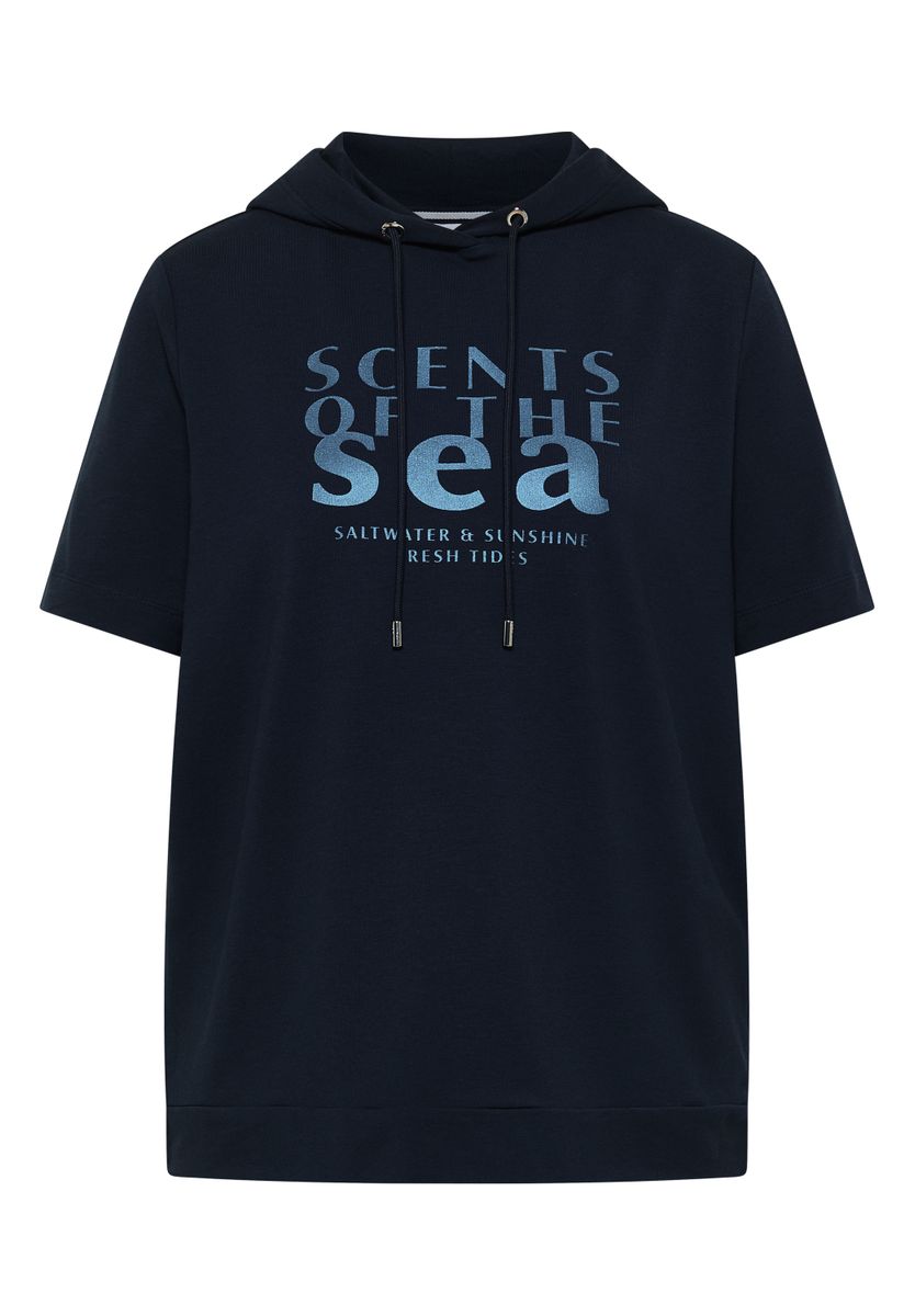 Kurzarm Shirt mit Kapuze und Wording
