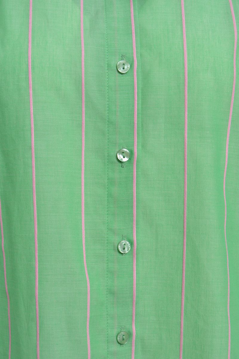 sleeveless blouse w neckpanel, gathered shoulderseam
