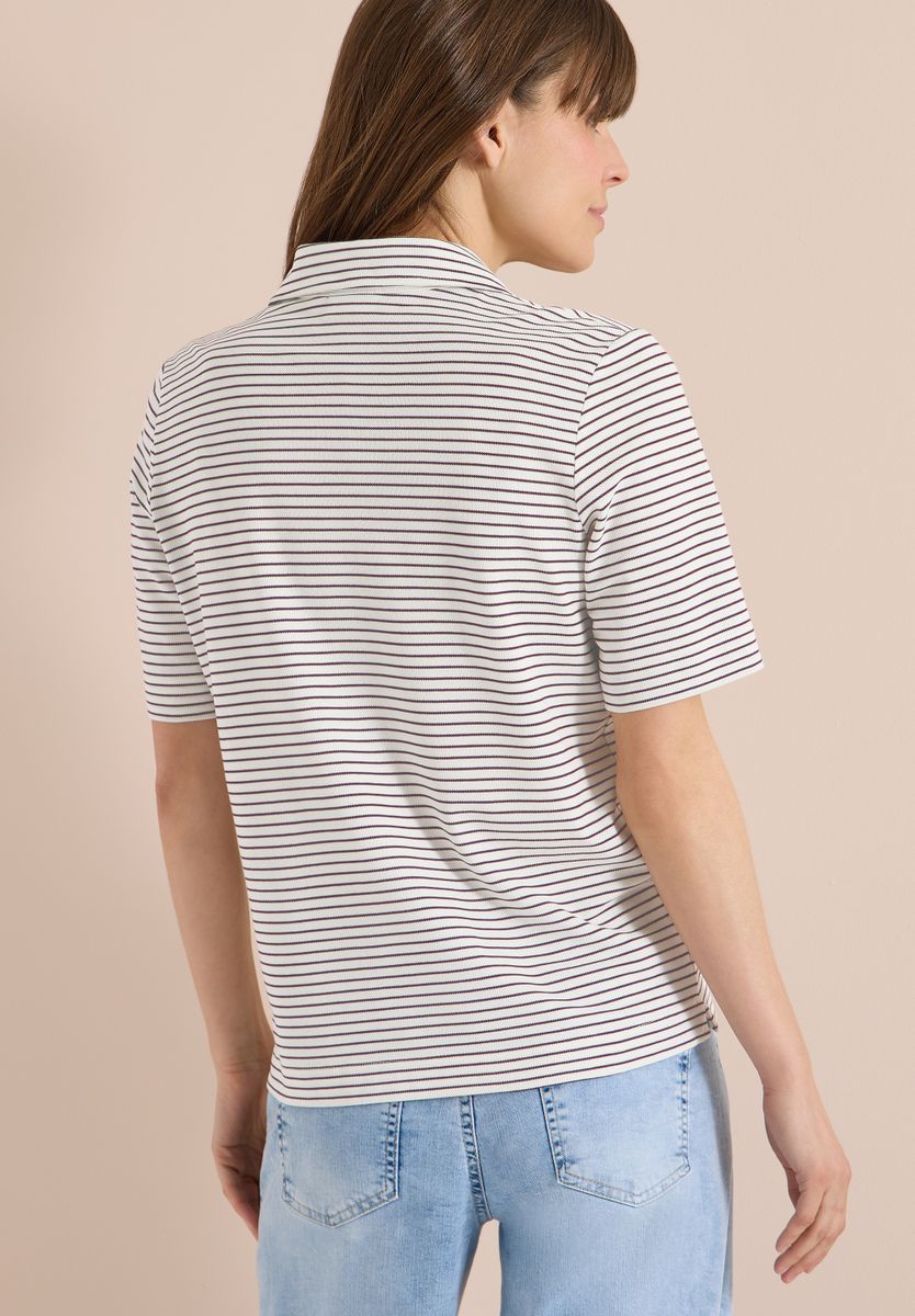 Kurzarm Poloshirt mit Streifen