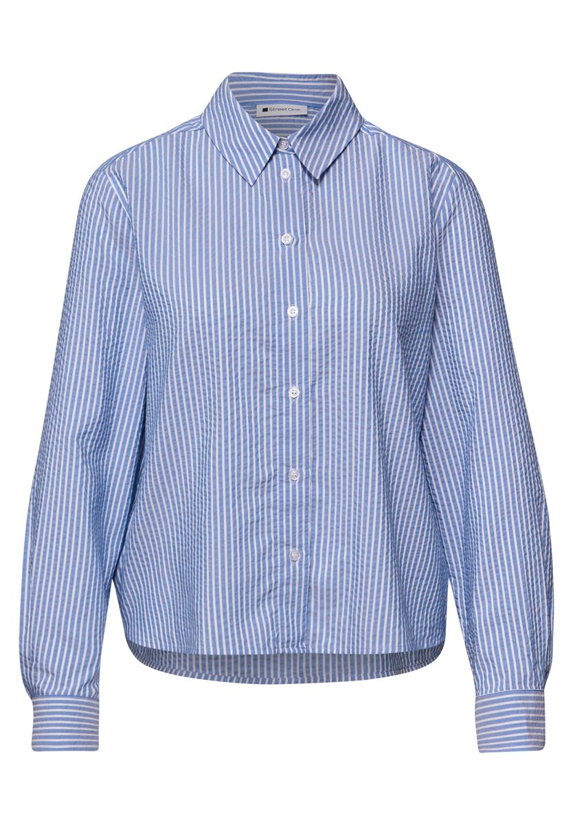Langarm Bluse aus Seersuckerqualität
