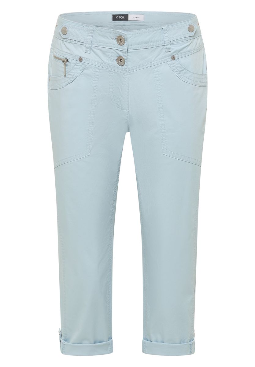 3/4 Mid Waist Casual Fit Hose mit Turn Up