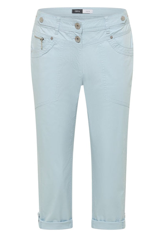 3/4 Mid Waist Casual Fit Hose mit Turn Up
