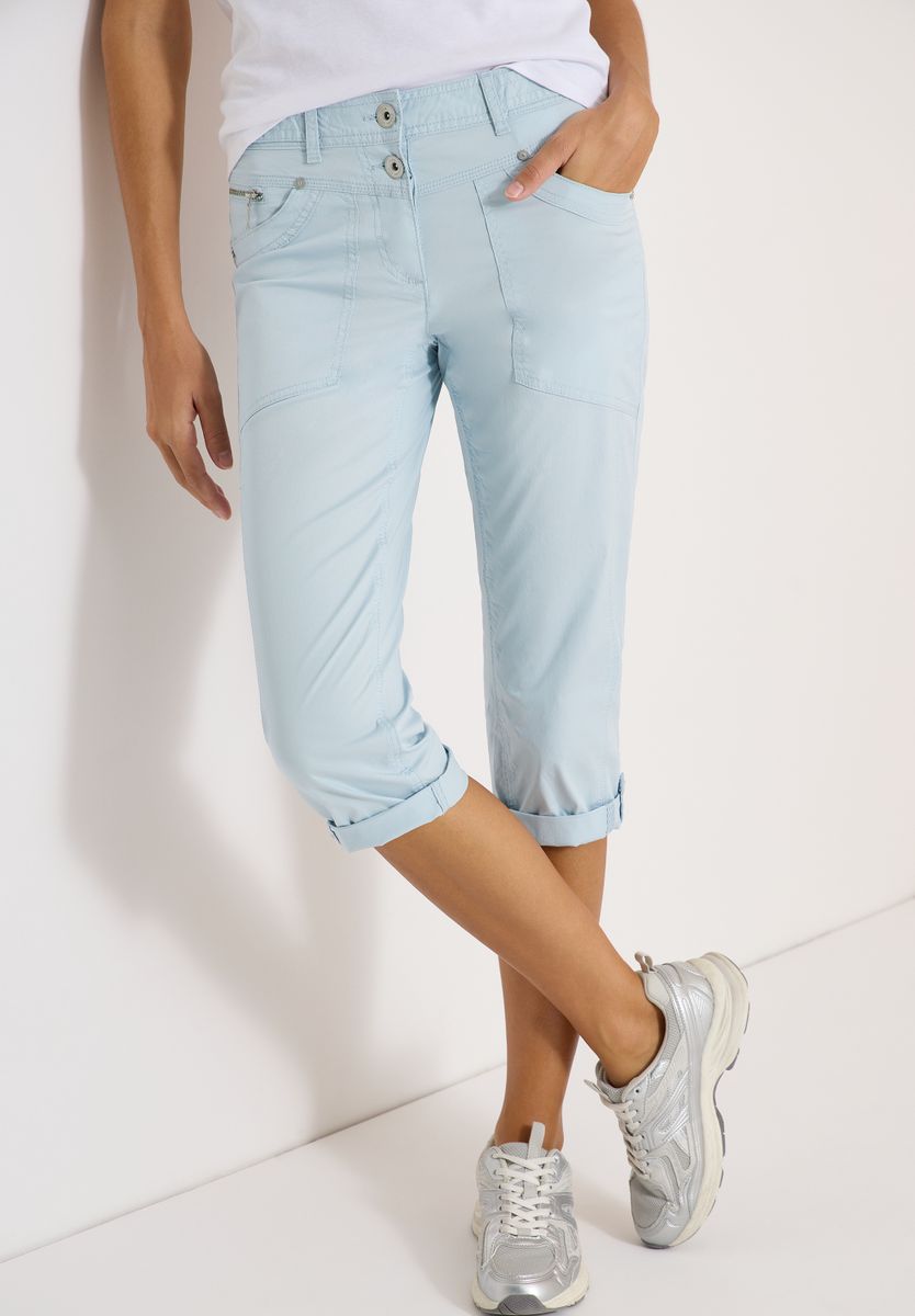 3/4 Mid Waist Casual Fit Hose mit Turn Up
