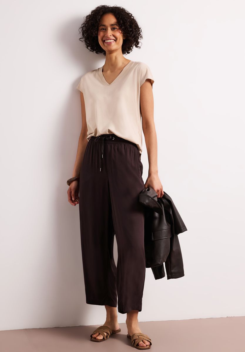 7/8 High Waist Wide Leg Hose im Loose Fit