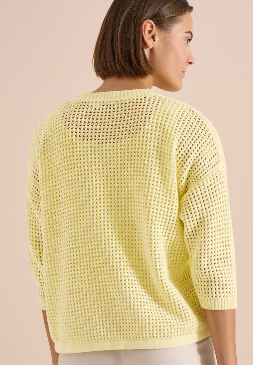 Kurzarm Pullover im Crochet-Look