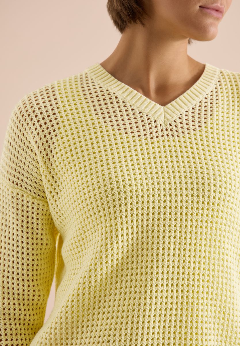 Kurzarm Pullover im Crochet-Look