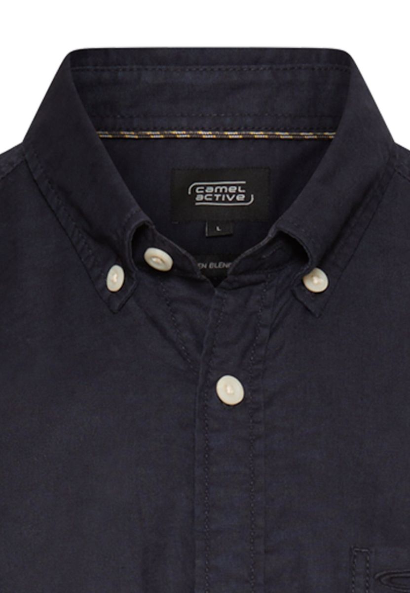 Kurzarmhemd aus Leinenmix