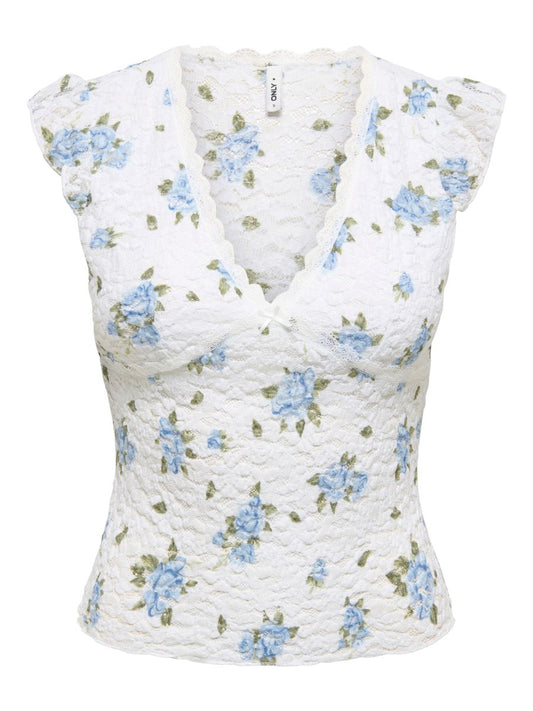 ONLSAGA S/S LACE TOP JRS
