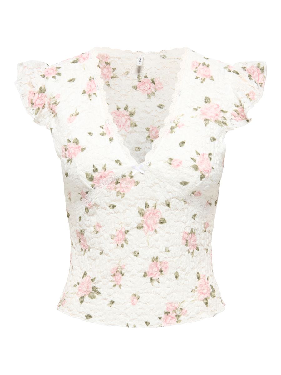 ONLSAGA S/S LACE TOP JRS