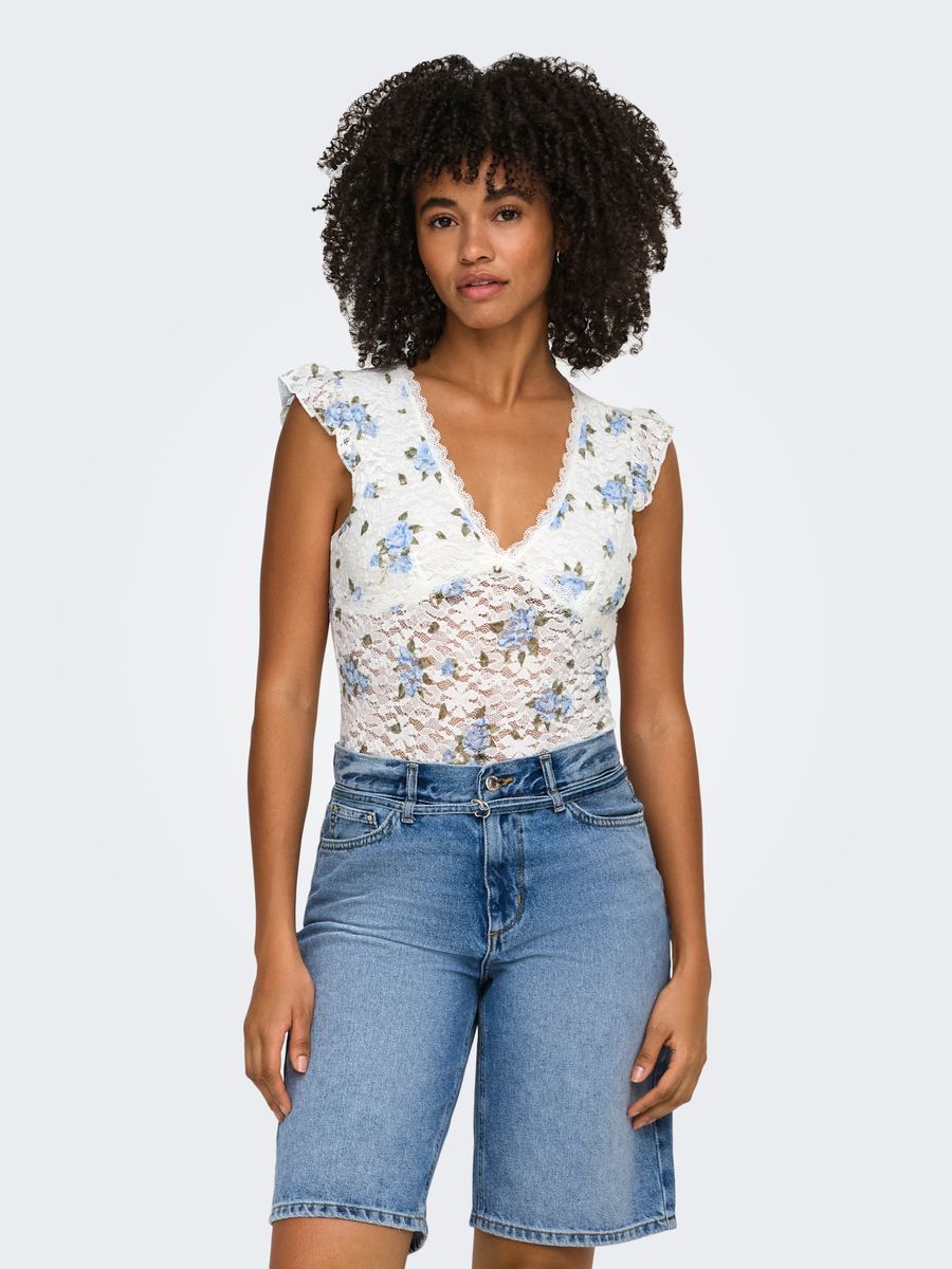 ONLSAGA S/S LACE TOP JRS