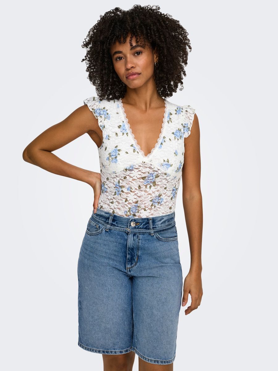 ONLSAGA S/S LACE TOP JRS