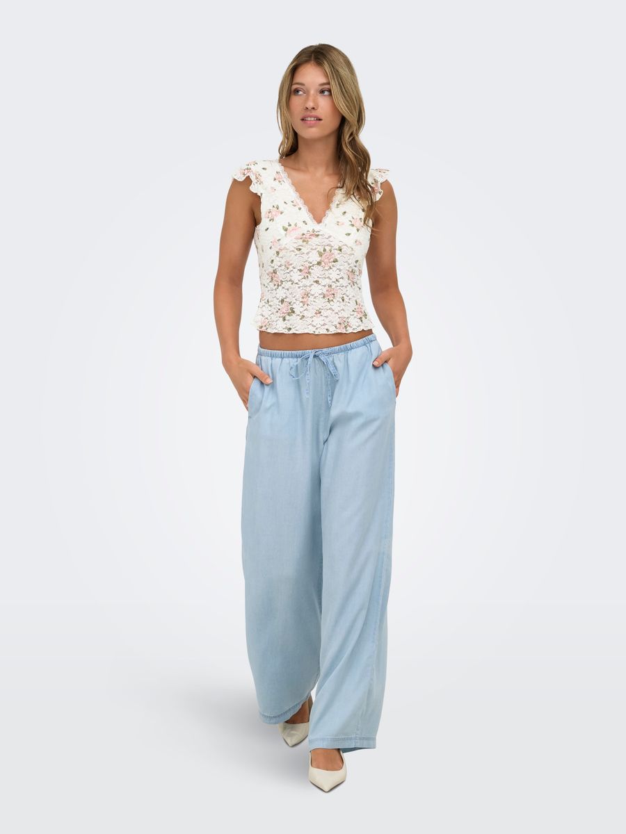 ONLSAGA S/S LACE TOP JRS