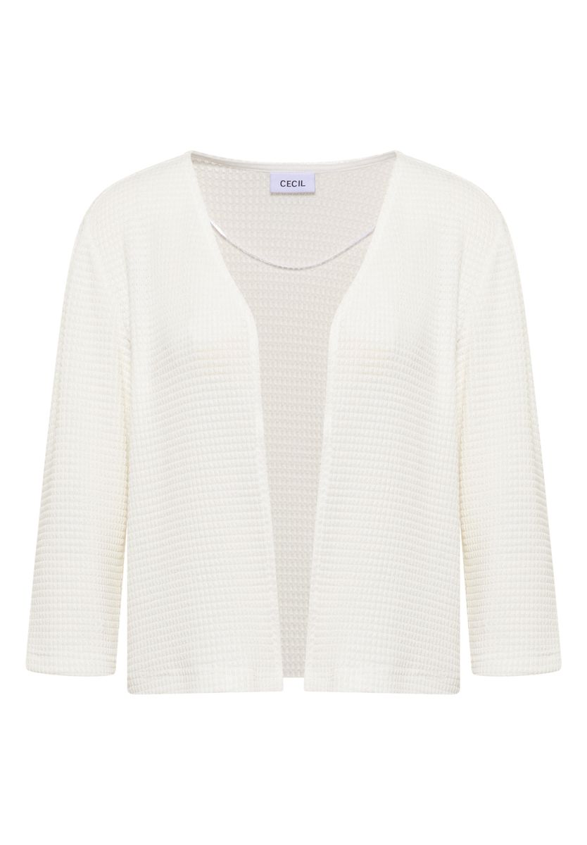 Offene 3/4-Arm Jacke im Ajour-Look