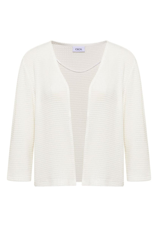 Offene 3/4-Arm Jacke im Ajour-Look