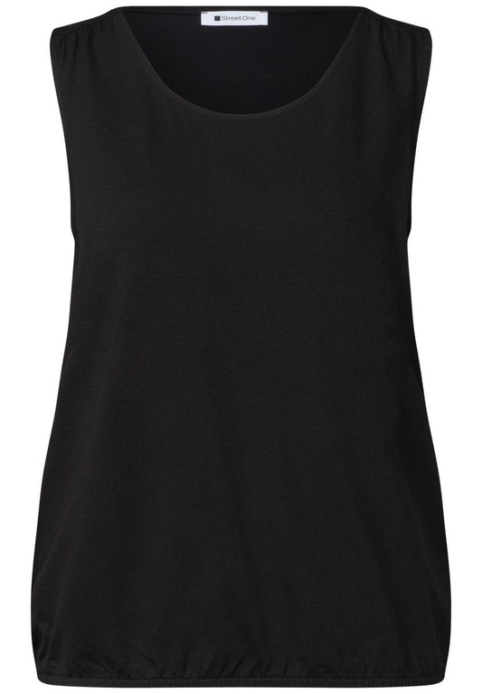 Top aus Jersey mit Elastiksaum