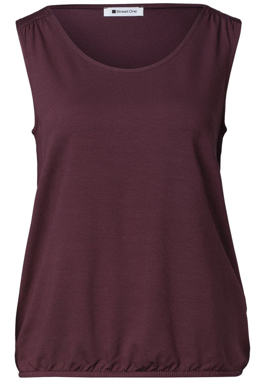 Top aus Jersey mit Elastiksaum