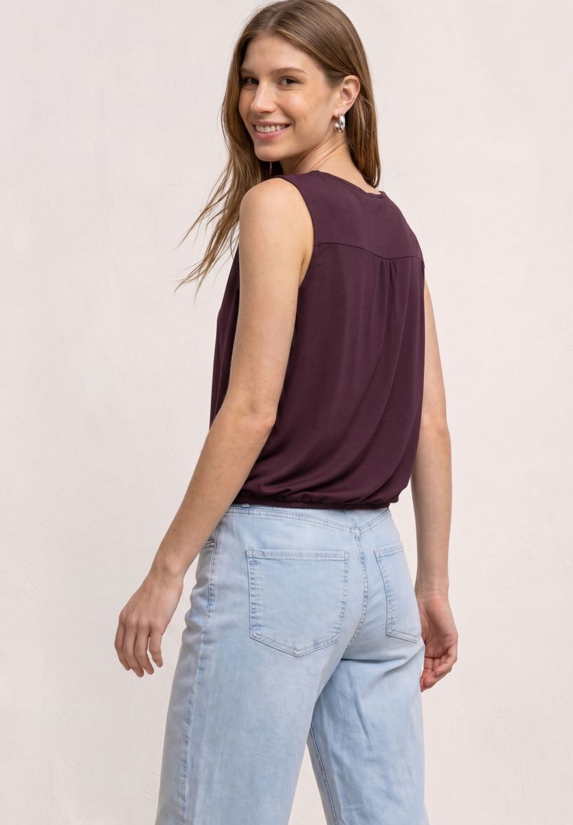 Top aus Jersey mit Elastiksaum