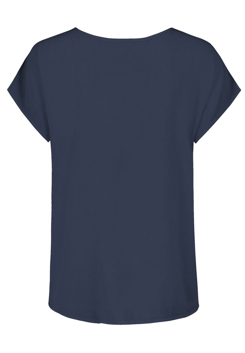 DOB Bluse, Rundhals mit Piping, übe