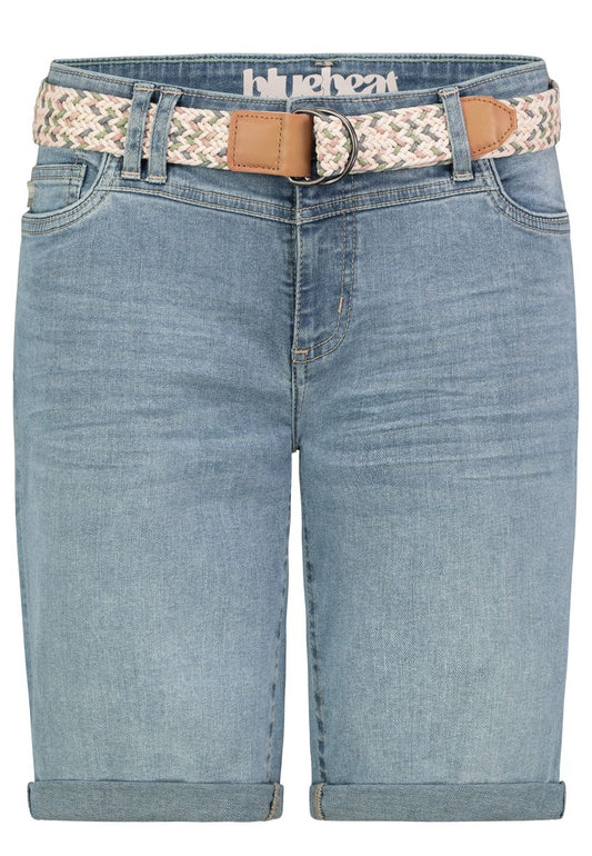 DOB Denim bermuda,5-pocket, Gürtel,