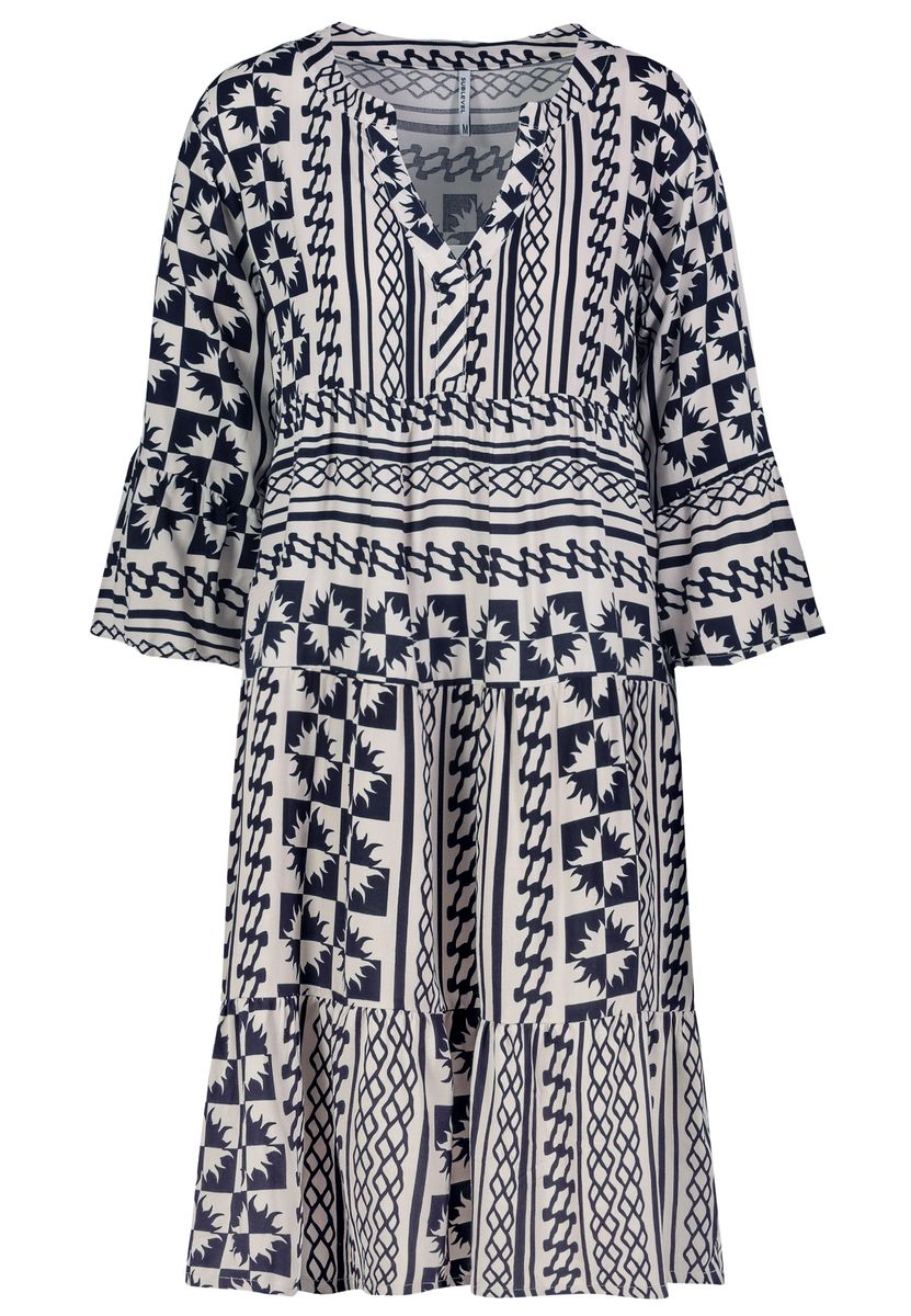Kleid mit Volants,midi,3/4 Ärmel mi