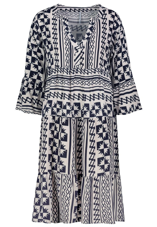 Kleid mit Volants,midi,3/4 Ärmel mi