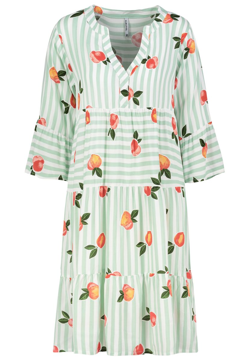 Kleid mit Volants,midi,3/4 Ärmel mi