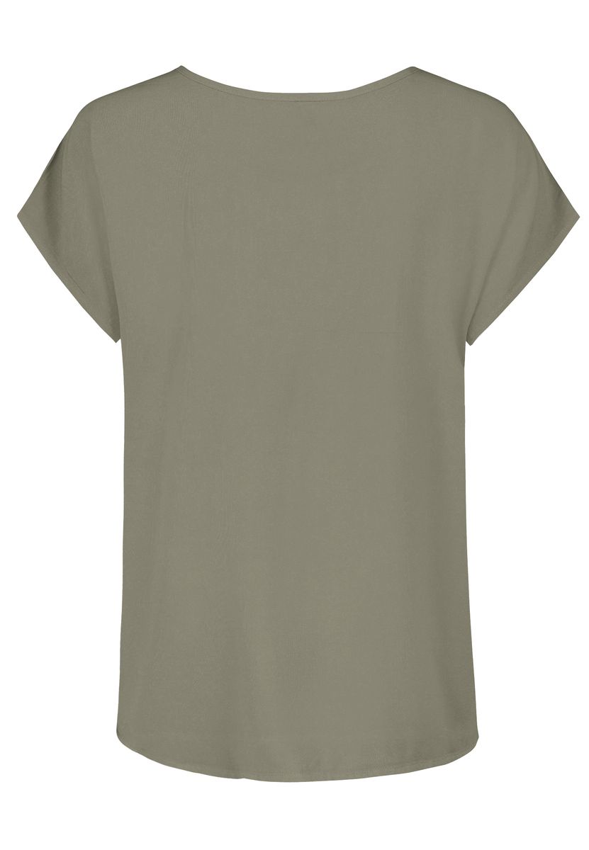 DOB Bluse, Rundhals mit Piping, übe