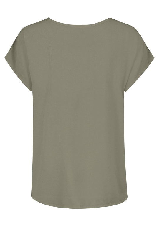 DOB Bluse, Rundhals mit Piping, übe