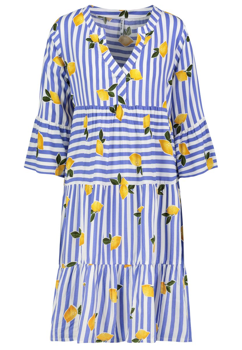 Kleid mit Volants,midi,3/4 Ärmel mi