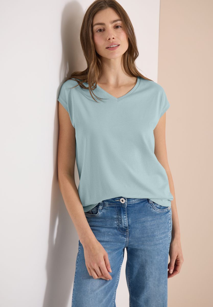 Dropped Shoulder Shirt mit V-Neck