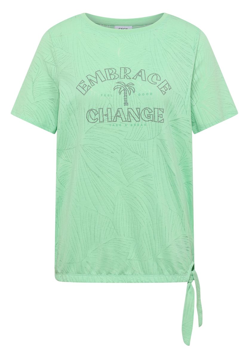 Shirt im Ausbrenner-Look mit Wording