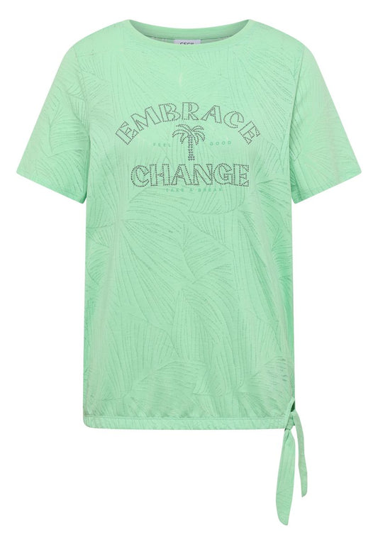Shirt im Ausbrenner-Look mit Wording
