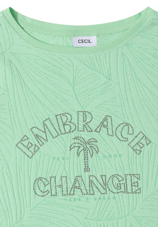 Shirt im Ausbrenner-Look mit Wording