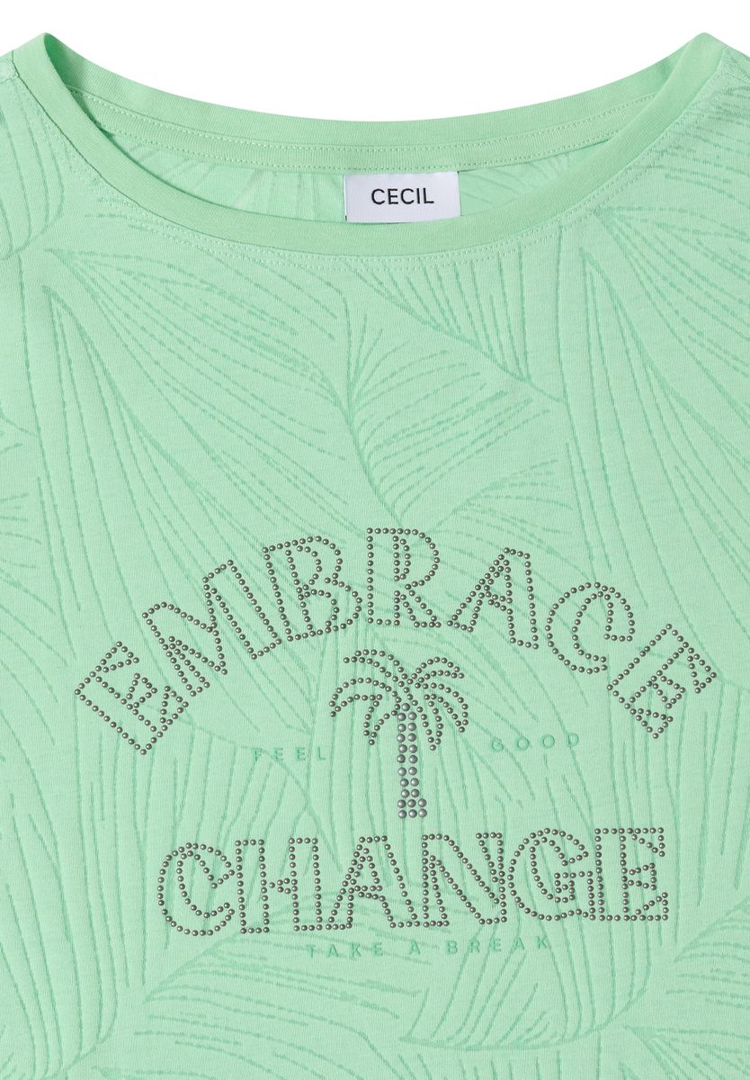 Shirt im Ausbrenner-Look mit Wording