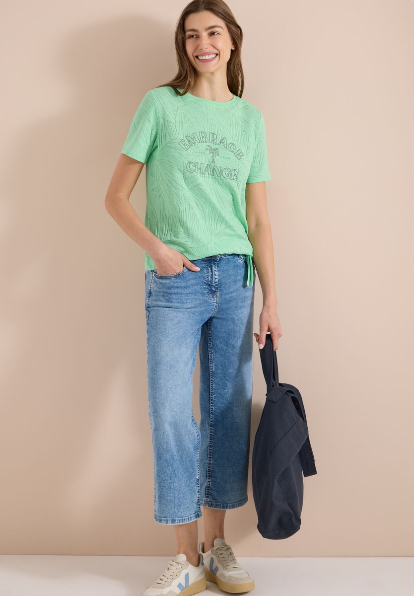 Shirt im Ausbrenner-Look mit Wording