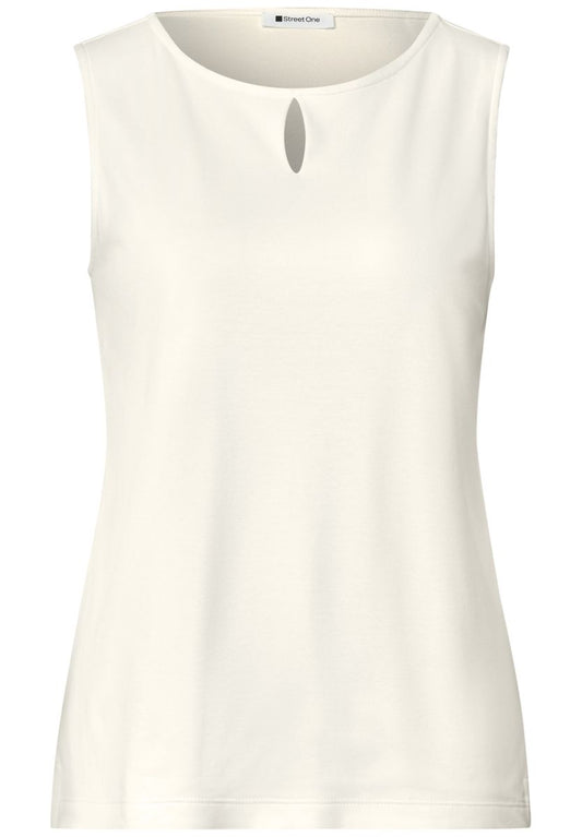 Top mit Rundhals und Cut-Out-Detail