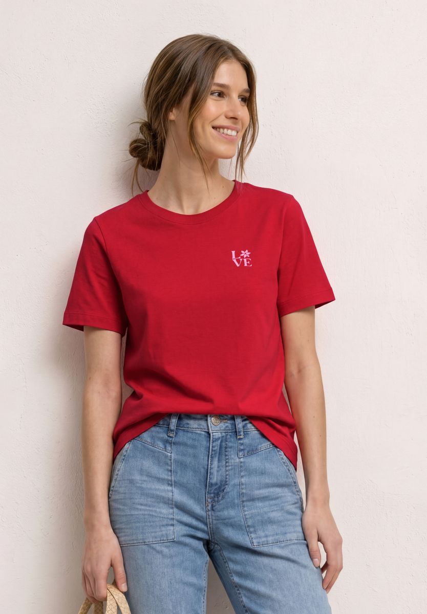 T-Shirt mit Rundhals und Printdetail