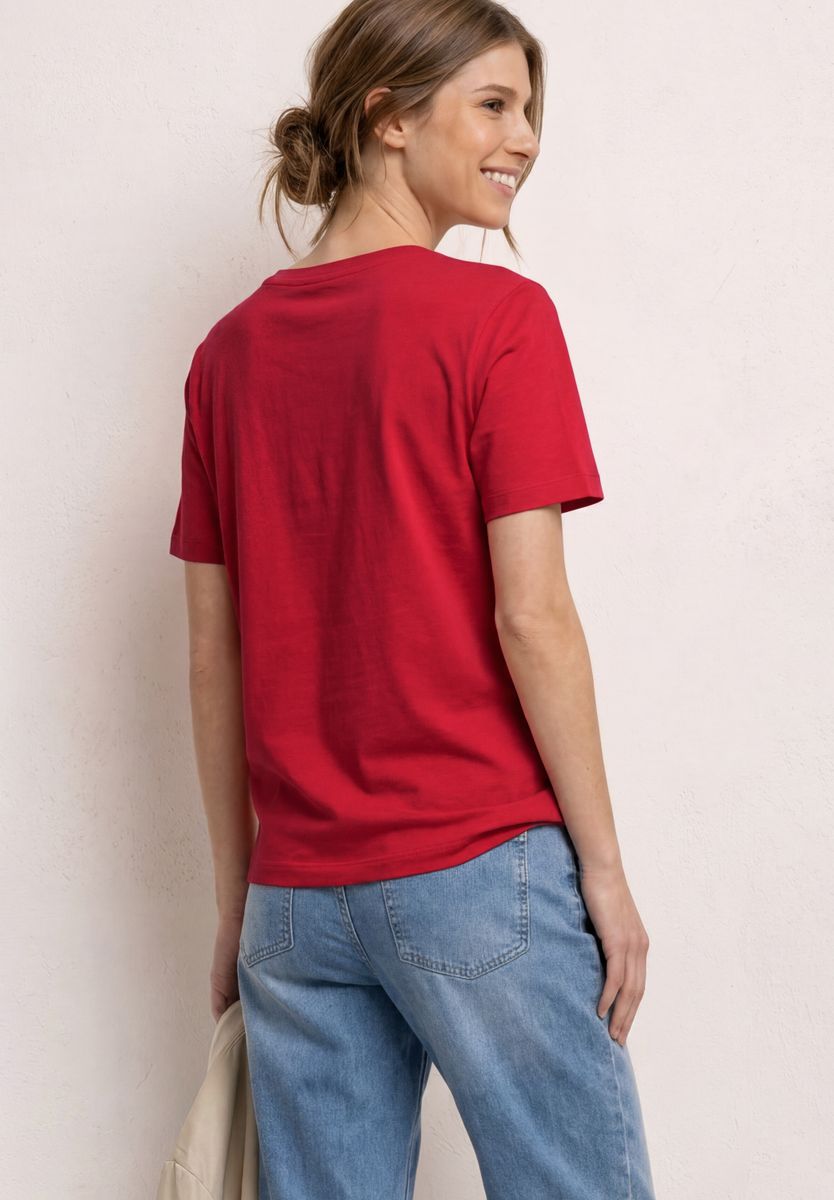 T-Shirt mit Rundhals und Printdetail