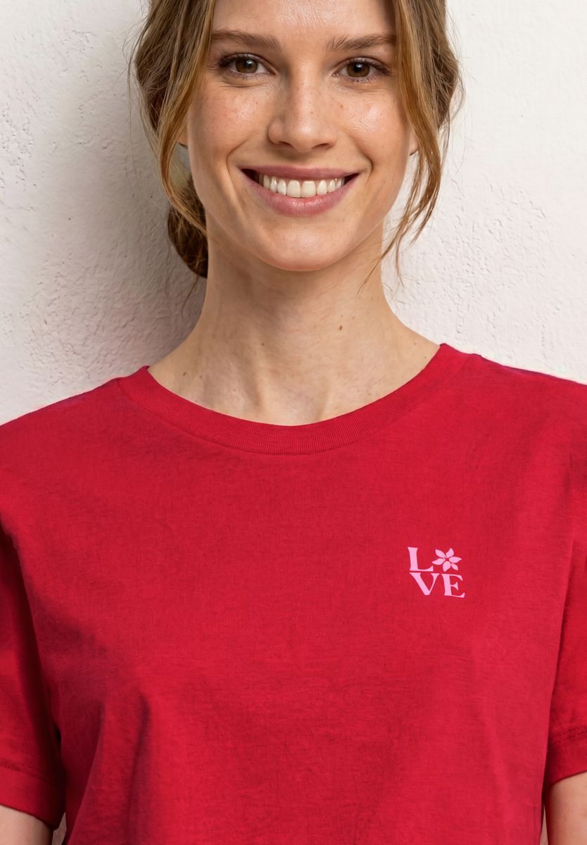 T-Shirt mit Rundhals und Printdetail